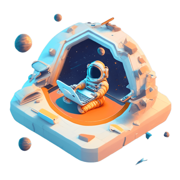 Astronaut with laptop